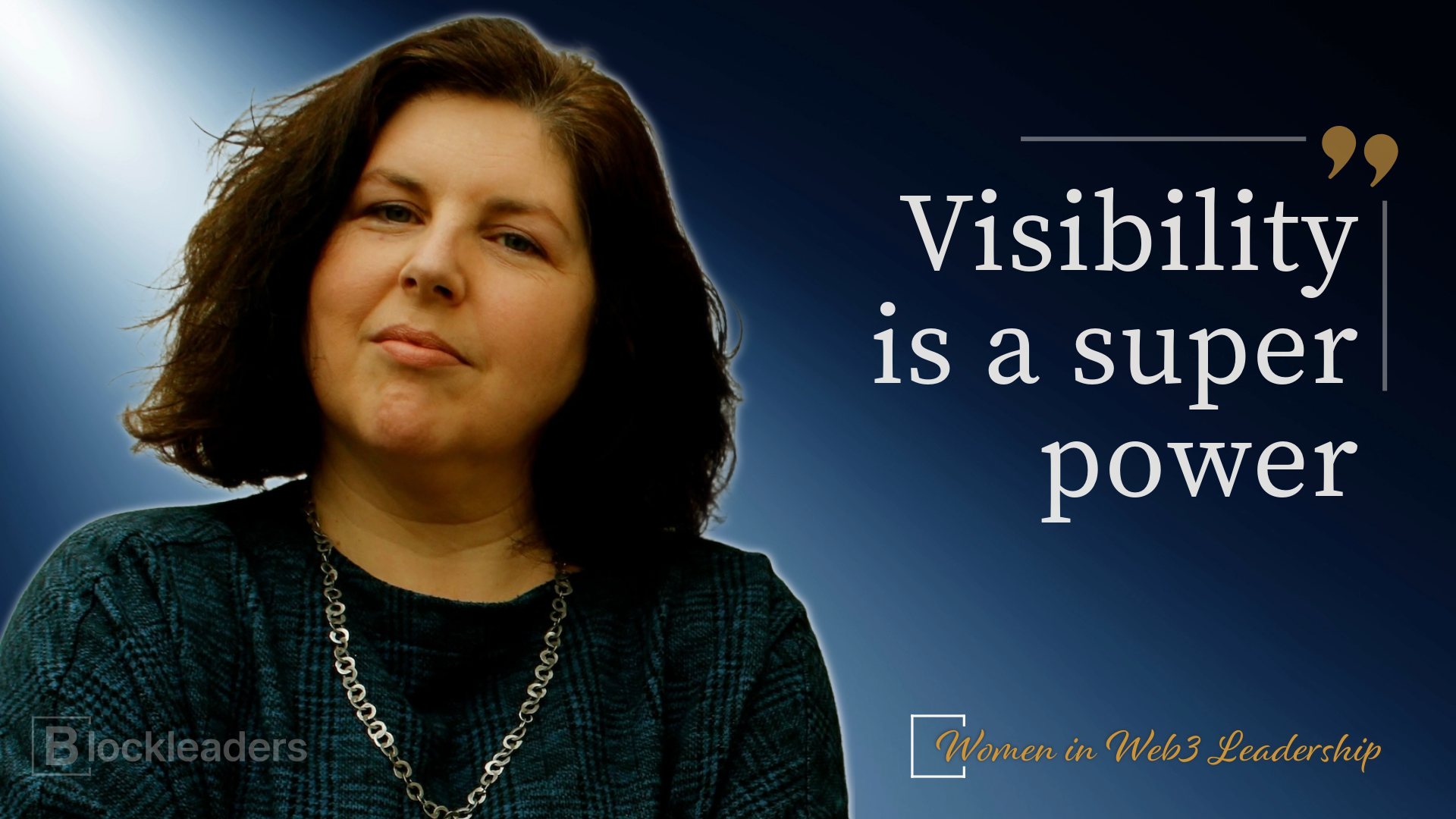 Fiona Delaney, co-founder of Origin Chain Networks, with the quote: Visibility is a super power.