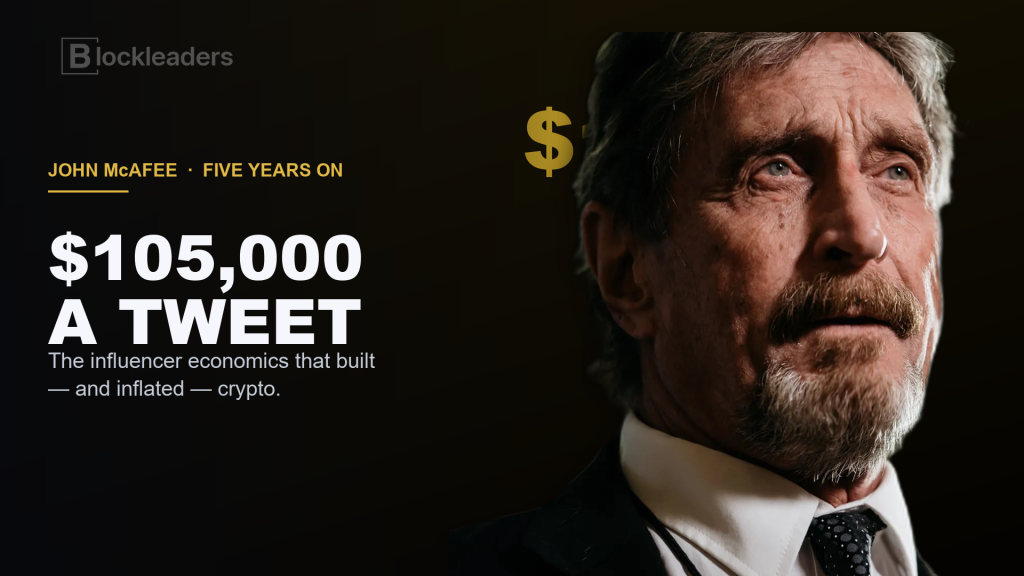 John McAfee with the headline $105,000 a tweet