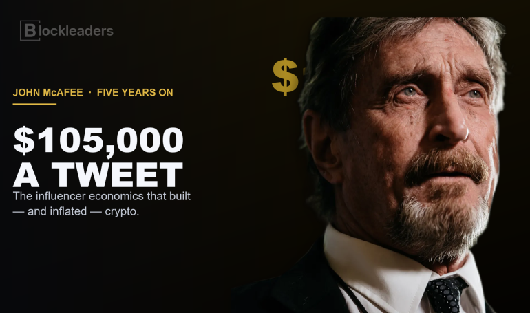 John McAfee with the headline $105,000 a tweet